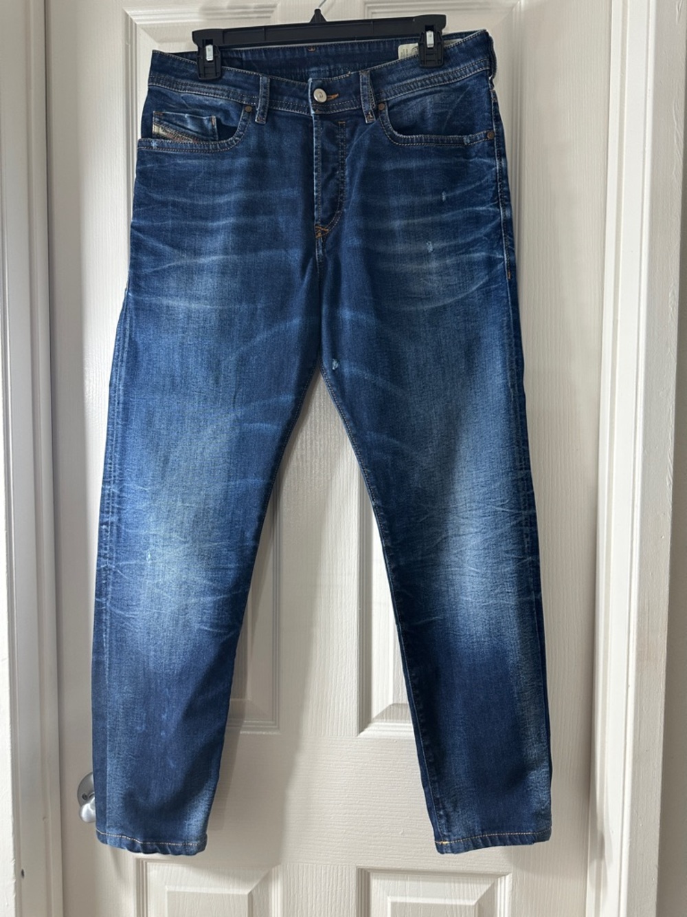 Diesel Men's Faded Blue Slim Straight Jeans